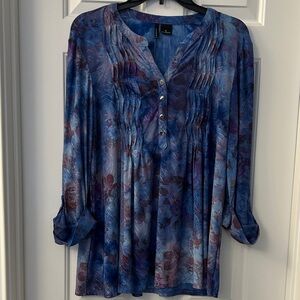 New Directions Women's Blue and Purple Blouse